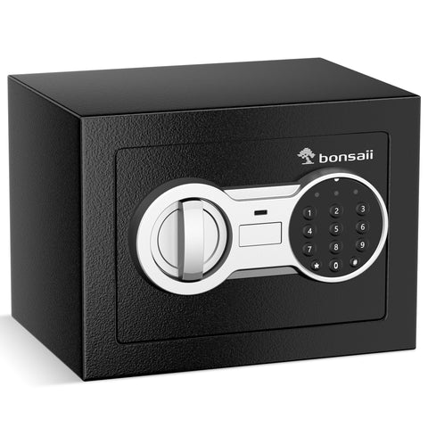 Bonsaii 0.23 Cubic Feet Safe Electronic Digital Security Small Money Safe Box with Keypad Lock & Key Lock,SF005-BLS