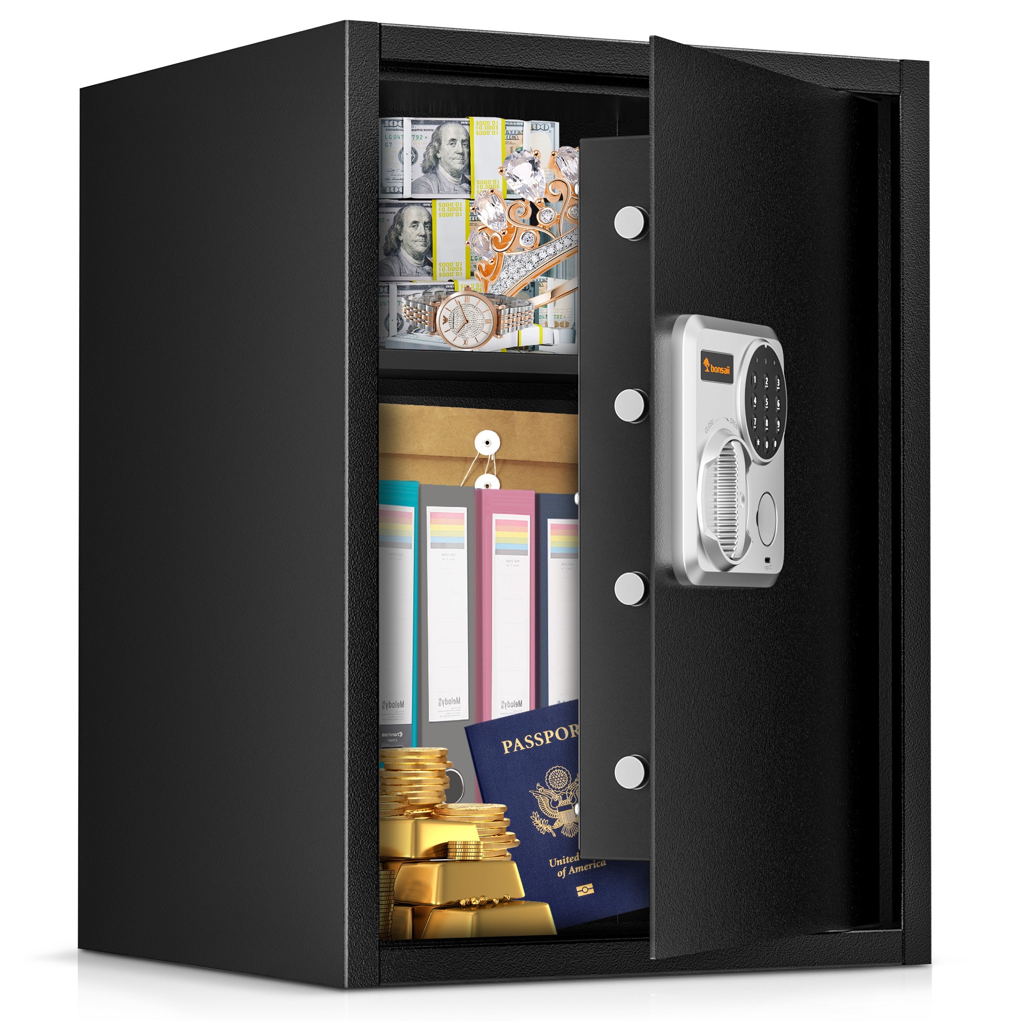 Bonsaii 1.8 Cubic Feet Safe Box Electronic Security Document Home Safe with Digital Keypad, SF006, BLS