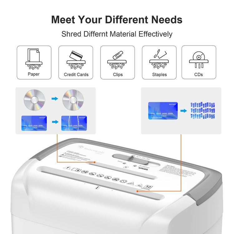 Bonsaii C243-A P4 12-Sheet Cross Cut 21L Shredder Credit Cards/CDs/Cli