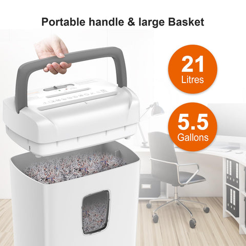 Bonsaii C243-A P4 12-Sheet Cross Cut 21L Shredder Credit Cards/CDs/Clips, Suitable for Office and Home Use