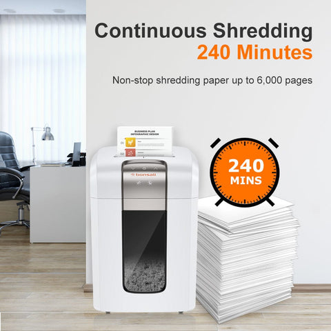 Bonsaii P-6 240 Minutes 5-Sheet Micro-Cut Paper Shredder Commercial Office Home Shredder(BS-5S30)
