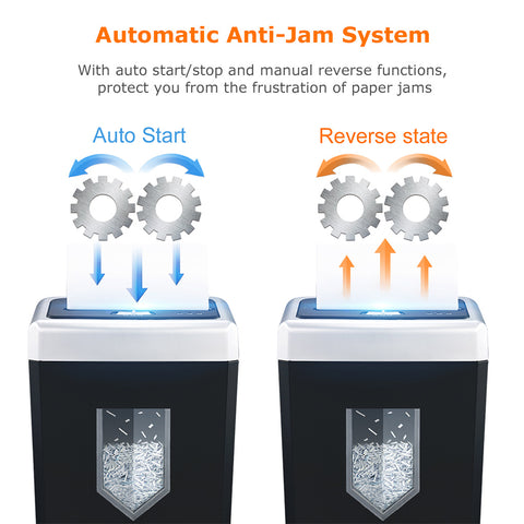 Automatic Anti-Jam System With auto start/stop and manual reverse functions, protect you from the frustration of paper jams