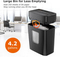 Bonsaii 6-Sheet Micro-Cut Paper Shredder for Home Office Use with Portable Handle C261-D