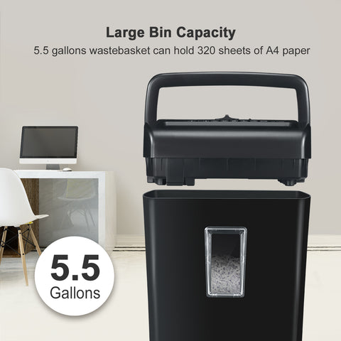 Bonsaii C209-D 10-Sheet Cross-Cut Paper and Credit Card Shredder with 5.5 Gallons Large Wastebasket