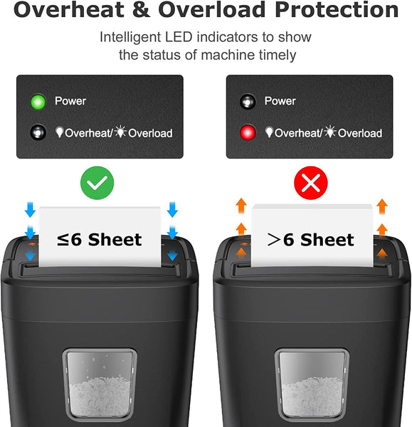 Bonsaii 6-Sheet Micro-Cut Paper Shredder for Home Office Use, Credit C