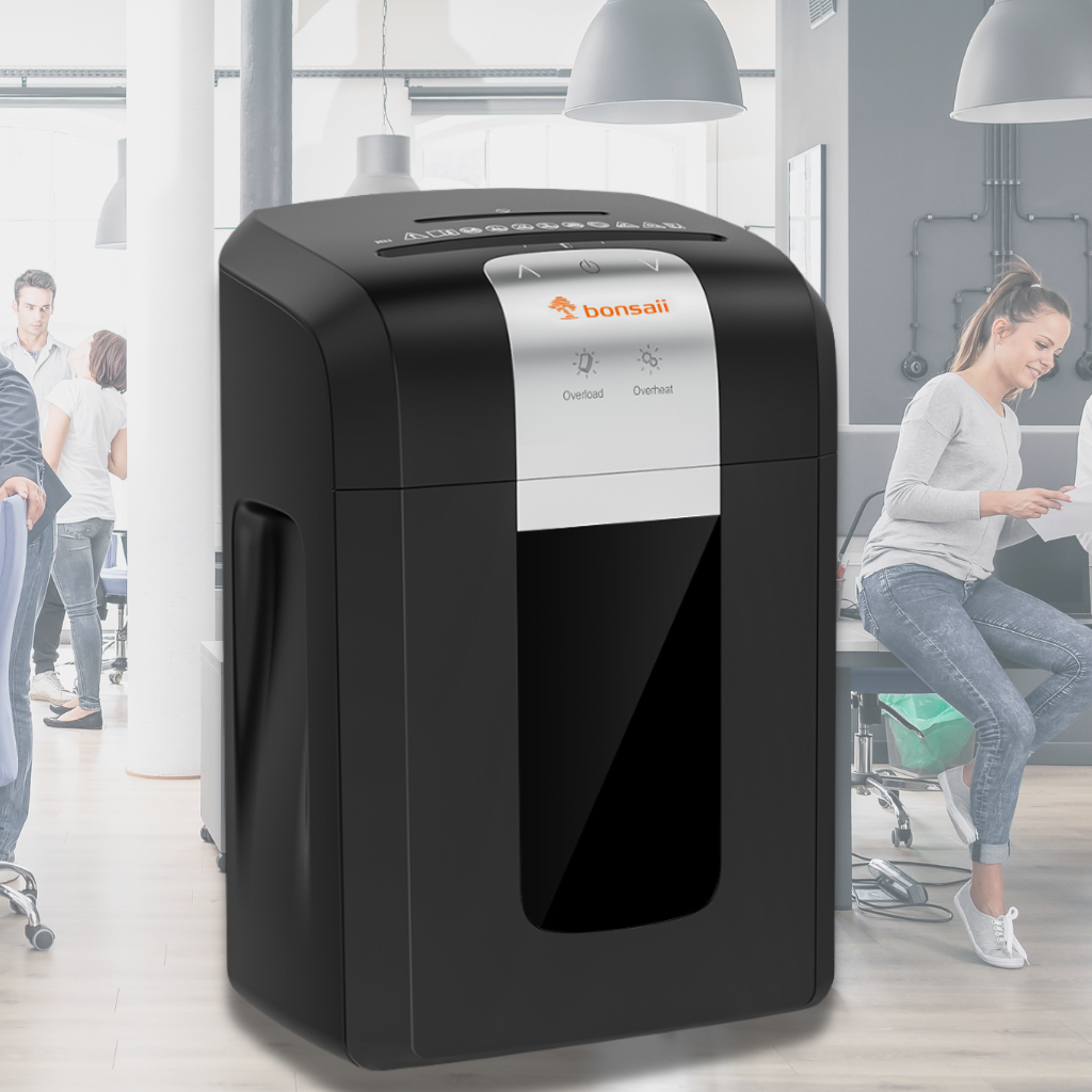Bonsaii 16-Sheet Cross-Cut Paper Shredder Heavy Duty 60 Mins Run Time Credit Card/CD Shredder with 4 Casters, Black (BS-3S23)